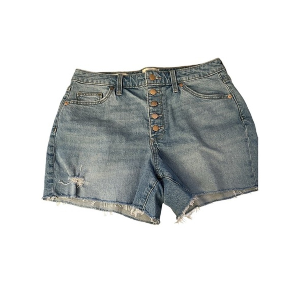 Universal Thread Vintage Midi Denim Shorts Light Wash Distressed 10/30R